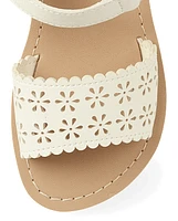 Girls Perforated Sandals - Little Essentials