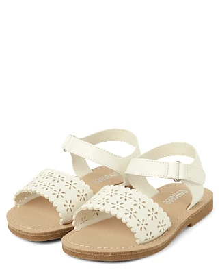 Girls Perforated Sandals - Little Essentials
