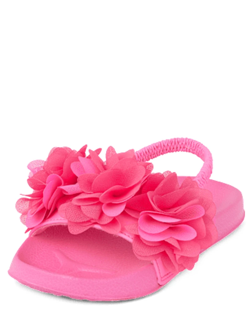 Girls Flower Slides - Swim
