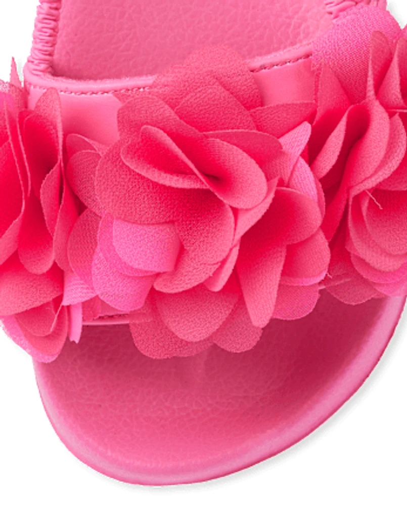 Girls Flower Slides - Swim