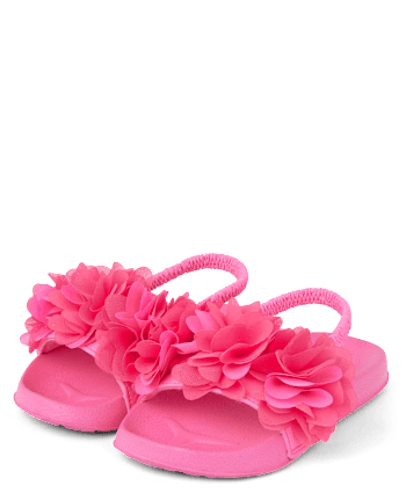 Girls Flower Slides - Swim