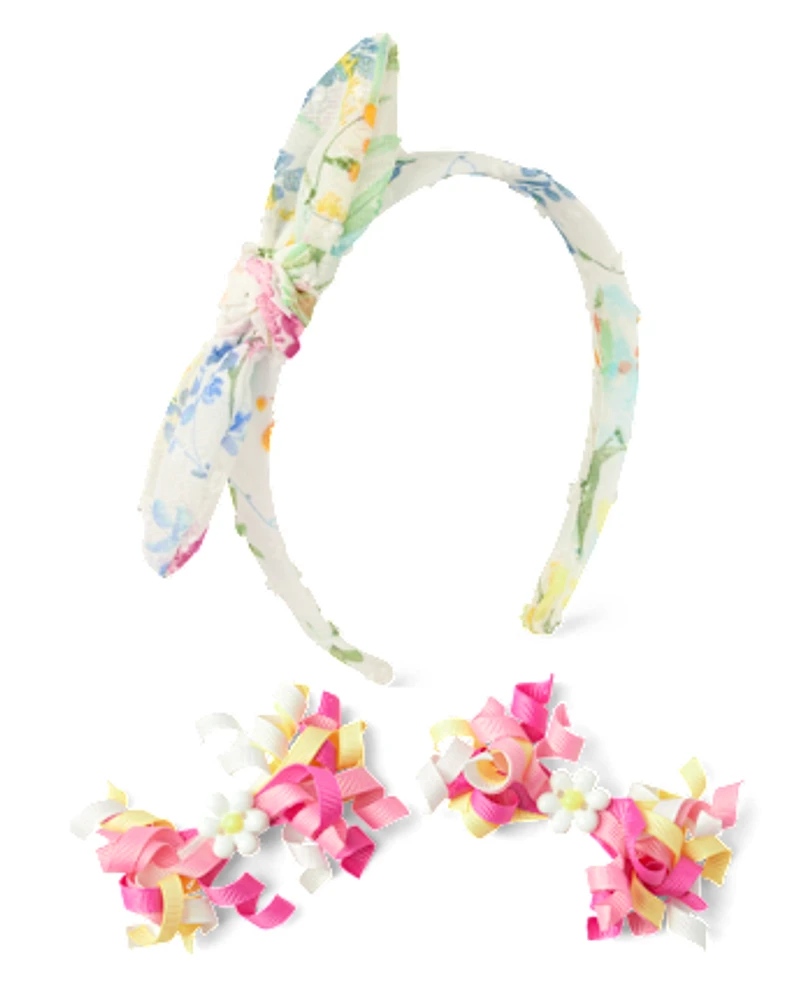 Girls 3-Piece Hair Set - Garden Party