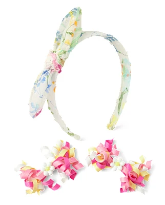 Girls 3-Piece Hair Set - Garden Party