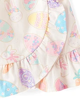 Girls Easter Egg Ruffle Wrap Skort - Garden Party