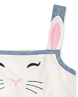 Girls Embroidered Bunny Jumper - Garden Party