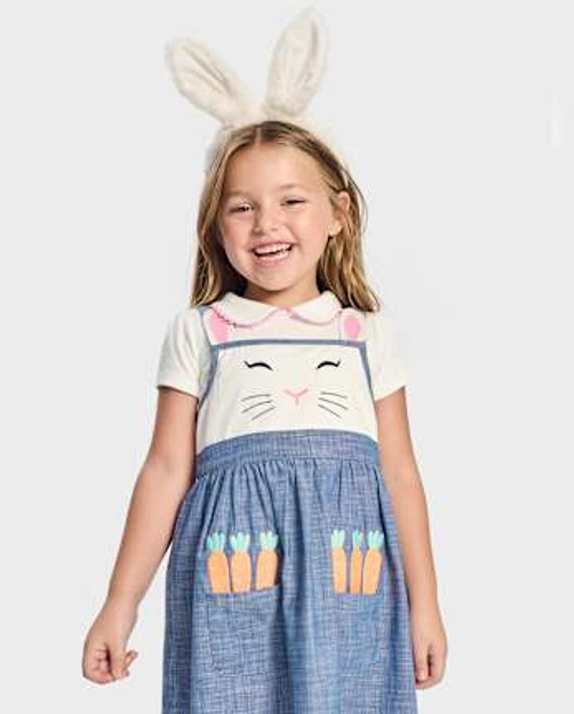 Pull brodé lapin pour fille - Garden Party