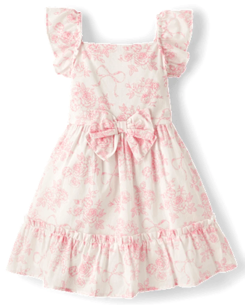 Robe à volants et fleurs pour fille - Blushing Blooms