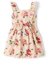 Robe à volants roses « Maman et moi » pour filles – Blushing Blooms