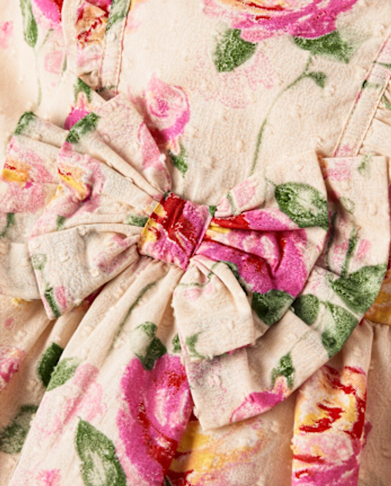 Robe à volants roses « Maman et moi » pour filles – Blushing Blooms