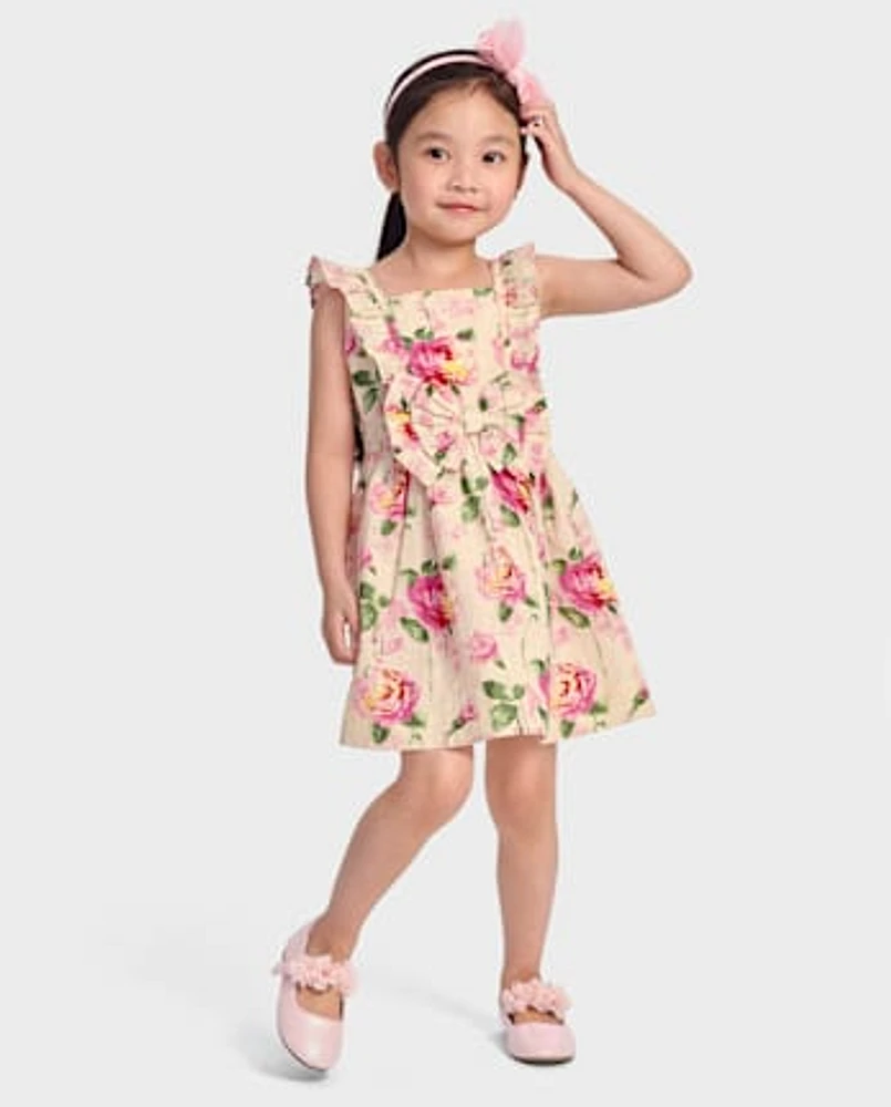 Robe à volants roses « Maman et moi » pour filles – Blushing Blooms
