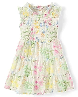 Girls Mommy And Me Floral Tiered Dress - Garden Party