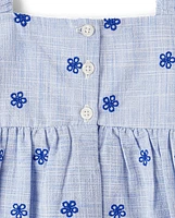 Girls Eyelet Shift Dress - Italian Riviera