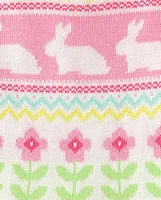 Girls Bunny Fairisle Sweater Dress - Garden Party