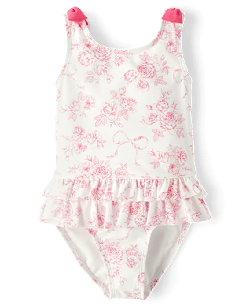 Maillot de bain une pièce à nœud floral pour fille - Swim