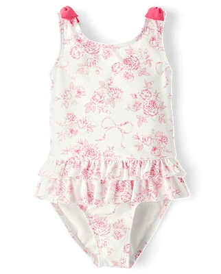 Maillot de bain une pièce à nœud floral pour fille - Swim
