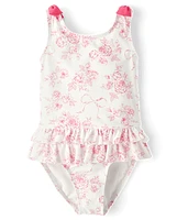 Maillot de bain une pièce à nœud floral pour fille - Swim