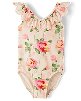 Maillot de bain une pièce à œillets et fleurs pour fille - Swim