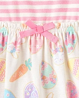 Girls Easter Egg Fit And Flare Dress - Garden Party