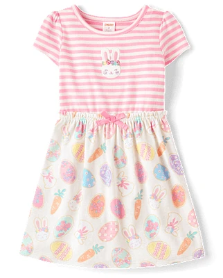 Girls Easter Egg Fit And Flare Dress - Garden Party