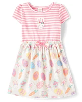 Girls Easter Egg Fit And Flare Dress - Garden Party