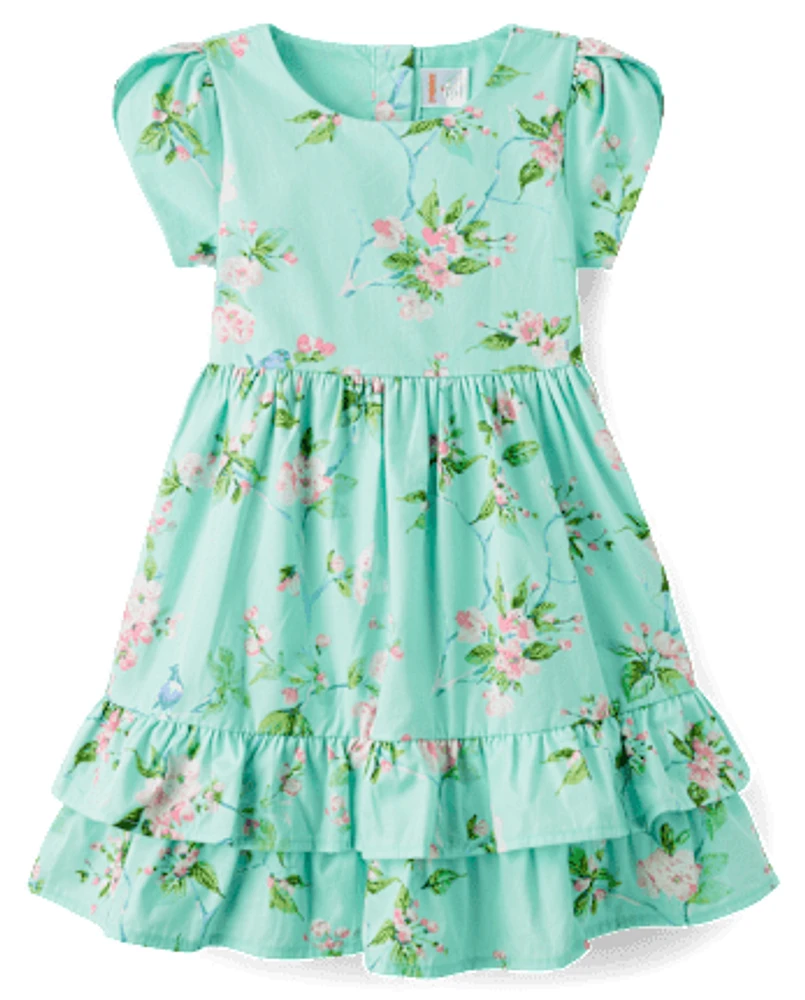 Girls Floral Ruffle Dress - Spring Celebrations