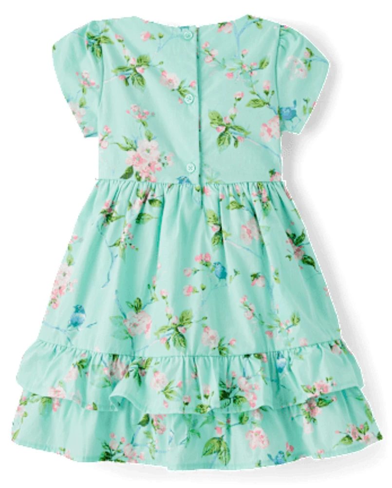 Girls Floral Ruffle Dress - Spring Celebrations