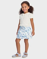 Girls Peter Pan Bow Sweater - Blue Belle