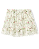 Girls Floral Ruffle Skort - Blushing Blooms