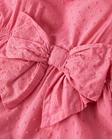Girls Bow Ruffle Dress - Blushing Blooms