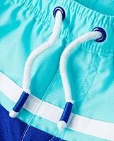 Boys Colorblock Swim Trunks