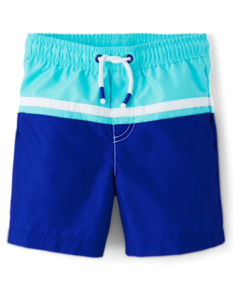 Boys Colorblock Swim Trunks