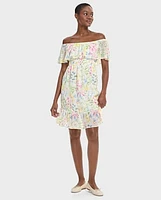 Womens Mommy And Me Floral Ruffle Off Shoulder Dress - Garden Party