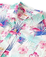 Boys Flamingo Poplin Button Up Shirt - Swim