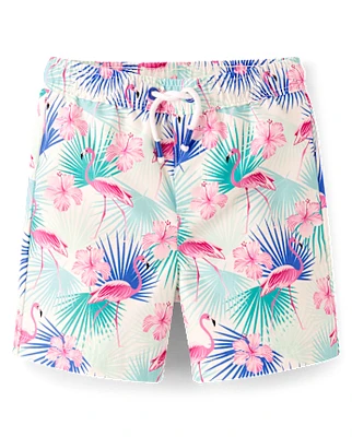 Boys Flamingo Swim Trunks