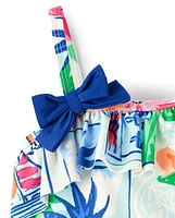 Girls Vacation One Shoulder Piece - Swimsuit Swim