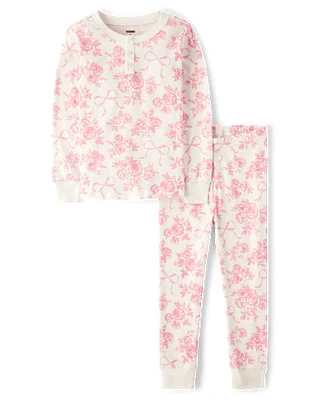 Girls Mommy And Me Floral Snug Fit Cotton Pajamas - Gymmies