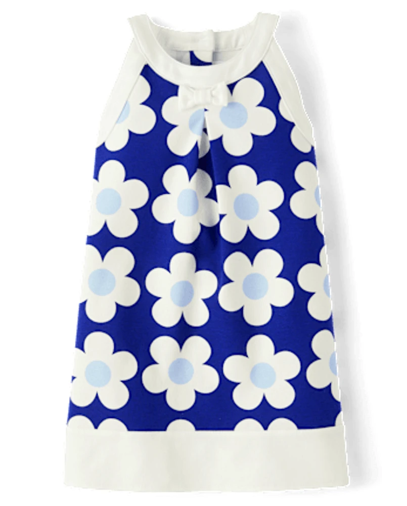 Girls Floral Halter Shift Dress - Blue Belle