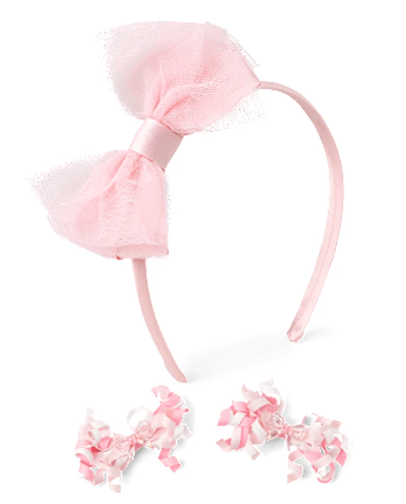 Girls 3-Piece Hair Set - Blushing Blooms