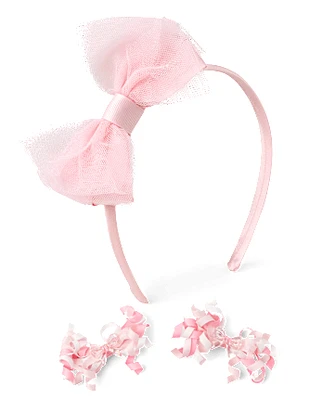 Girls 3-Piece Hair Set - Blushing Blooms
