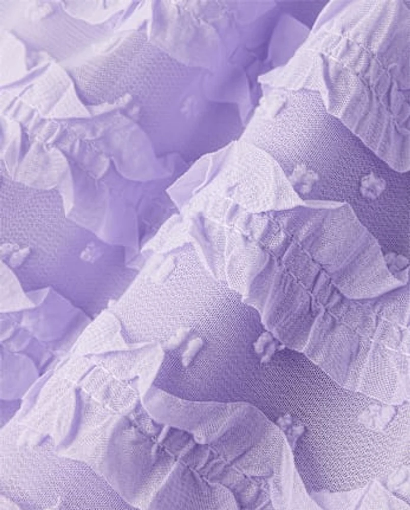 Girls Ruffle Skirt - Lavender Fields