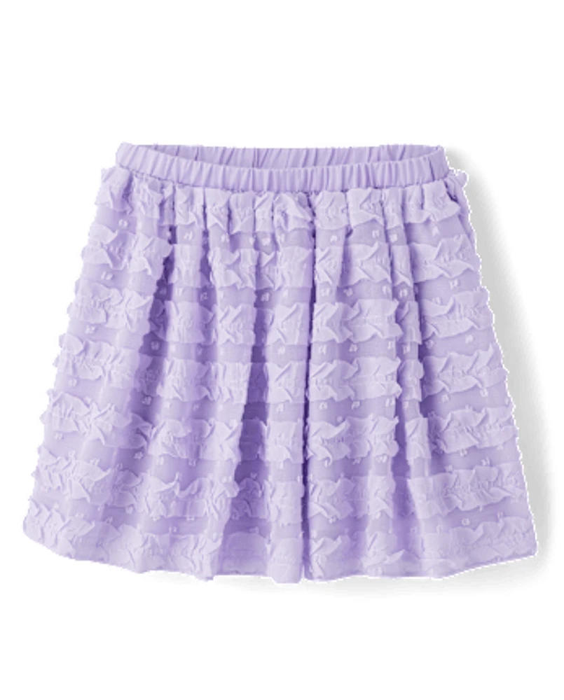 Girls Ruffle Skirt - Lavender Fields