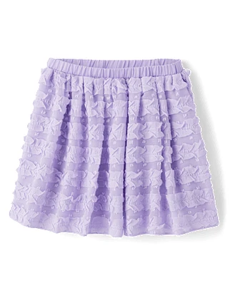 Girls Ruffle Skirt - Lavender Fields