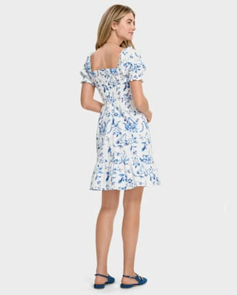 Robe à volants fleurie « Maman et moi » pour femme - Blue Belle
