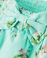 Girls Floral Bird Bow Skort - Spring Celebrations