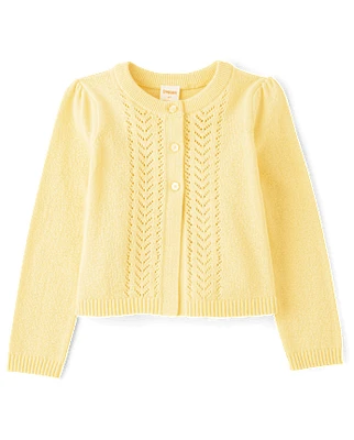 Girls Pointelle Cardigan