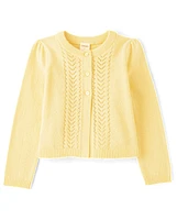 Girls Pointelle Cardigan
