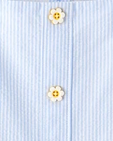 Robe ajustée et évasée en seersucker à fleurs appliquées pour fille - Garden Party