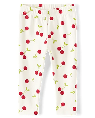 Girls Cherry Capri Leggings - Sweet Summer