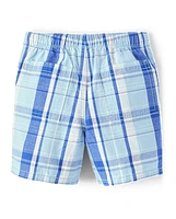 Boys Plaid Pull On Shorts - Sweet Summer