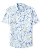 Mens Dad And Me Palm Linen-Blend Button Up Shirt